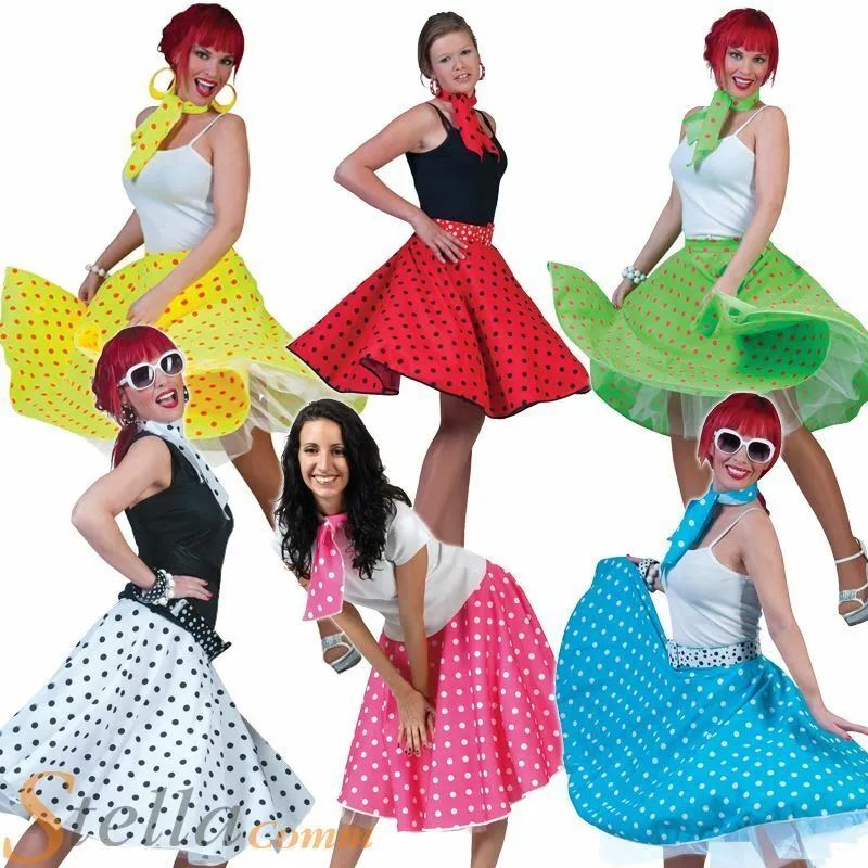 Damas Falda y Bufanda con Lunares Rock N Roll Años 50 Años 60 Elegante Vestido Disfraz | eBay Damas Falda y Bufanda con Lunares Rock N Roll Años 50 Años 60 Elegante Vestido Disfraz | eBay