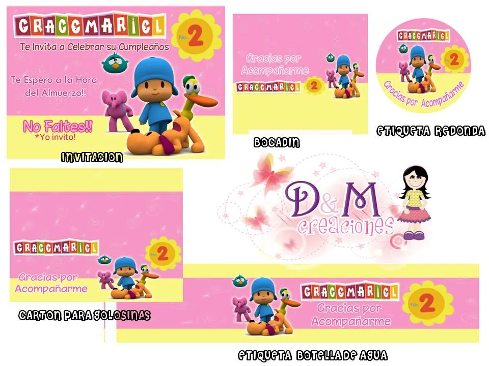D&M CREACIONES: KIT IMPRIMIBLE "POCOYO" I