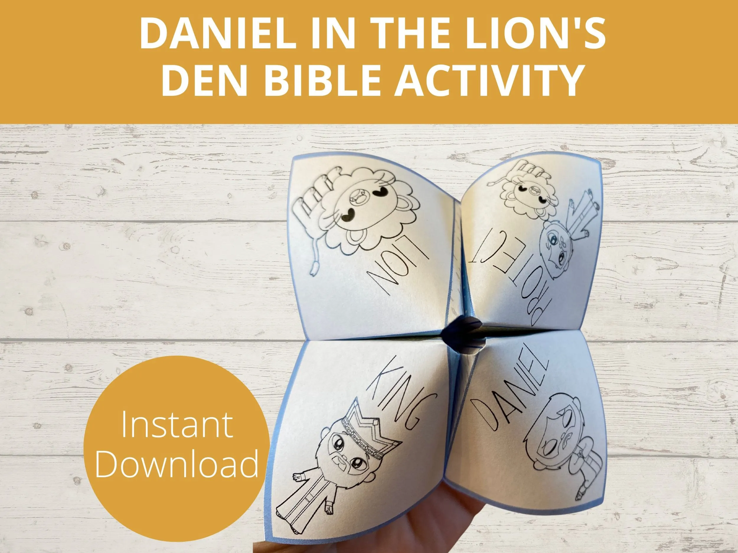 Daniel in the Lion's Den Bible Story Activity Sunday School Craft Printable Paper Craft Fortune Teller Cootie Catcher A4 Size - Etsy Canada