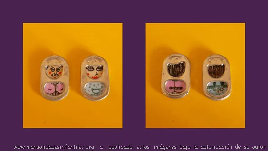 Pendientes de reciclaje con anillas - Manualidades Infantiles