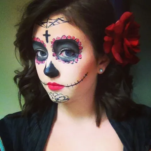 Day of the Dead Sugar Skull makeup (Maquillaje para Día de Los ...