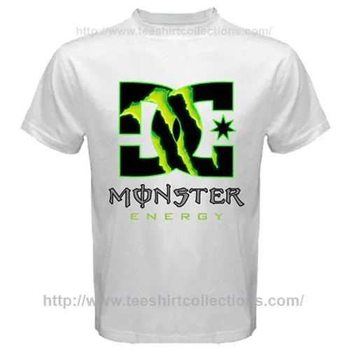 DC Monster Energy DC Shoes Logo Mascot Icon Symbol White T-Shirt ... DC Monster Energy DC Shoes Logo Mascot Icon Symbol White T-Shirt ...