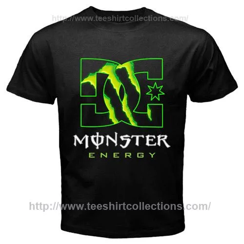 DC Monster Energy DC Shoes Logo Mascot Icon Symbol Black T-Shirt ... DC Monster Energy DC Shoes Logo Mascot Icon Symbol Black T-Shirt ...