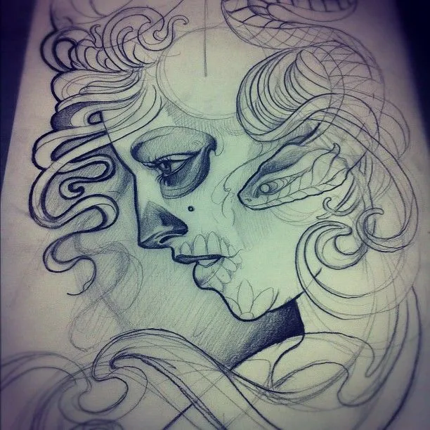 Deadly catrina project #diadelosmuertos #snake #danger #halfsleeve ... Deadly catrina project #diadelosmuertos #snake #danger #halfsleeve ...