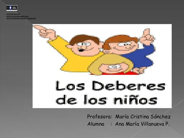 Los deberes de los niños