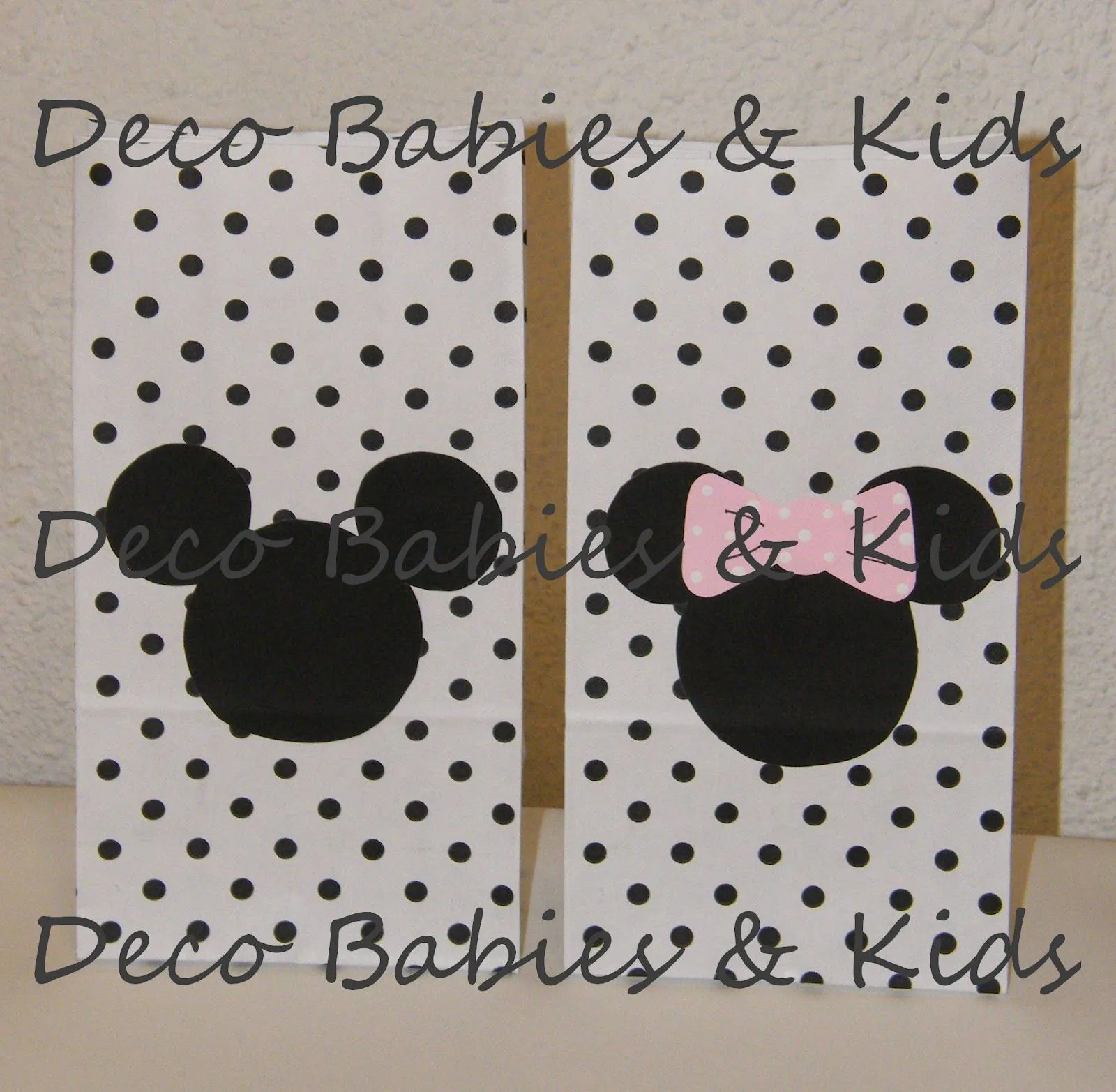 Deco Babies & Kids: Bolsitas golosineras Siluetas Mickey y Minnie Deco Babies & Kids: Bolsitas golosineras Siluetas Mickey y Minnie