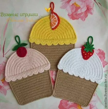 Agarraderas cupcake | Deco Cocina Crochet Ideas y Patrones ...