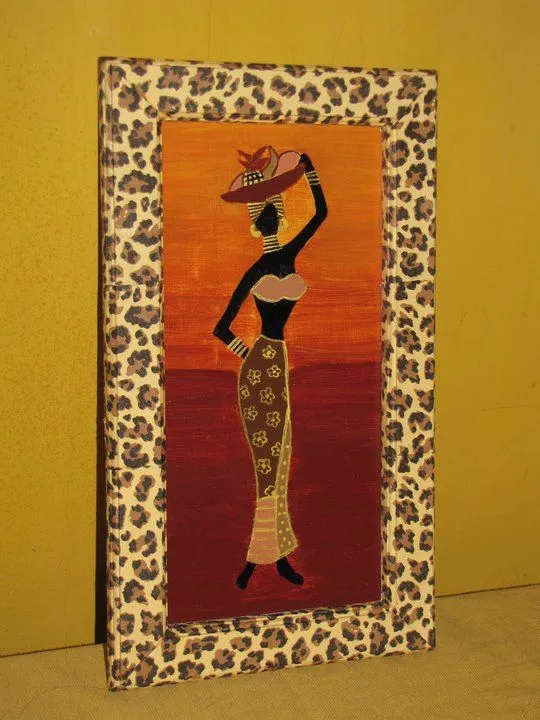 Decoamano: Africanas pintadas a mano más decoupage Decoamano: Africanas pintadas a mano más decoupage