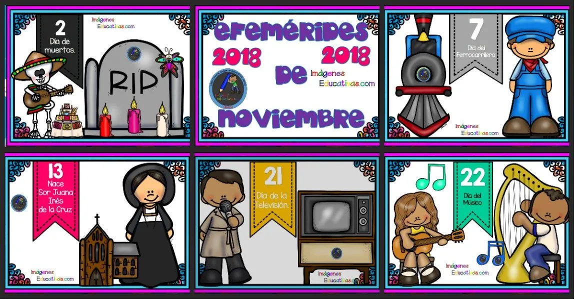 decora tu aula con las Efemérides mes de noviembre 2018