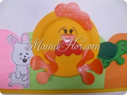 Decora tu Aula con platos descartables: Gallina Naranja y Roja ...