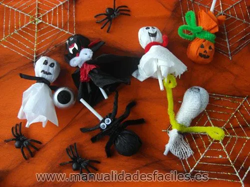 Decora chupa chups para Halloween | Manualidades faciles