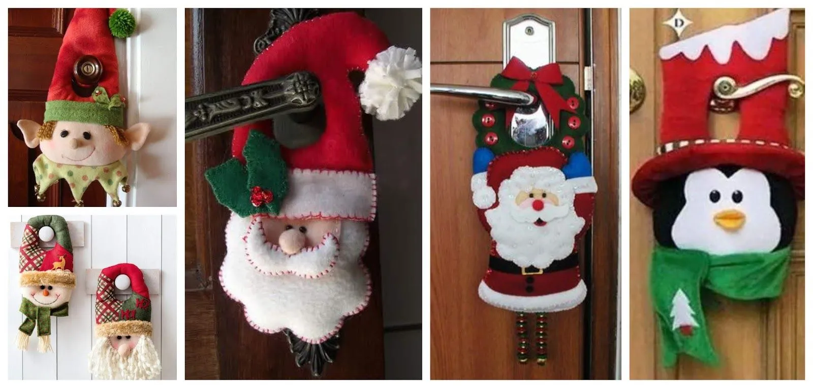 Decora tu puerta con lindos picaportes navideños en fieltro ~ Solountip.com