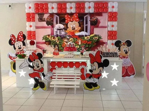 Decoracão Clean Minnie Vermelha | Decoração Clean Abracadabra | Elo7