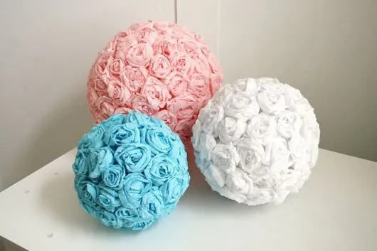 Decoração com flores de papel crepom | Como fazer em casa Artesanato