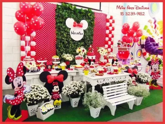 Decoração de festa infantil Clean e Provençal da Minnie Vermelha ...