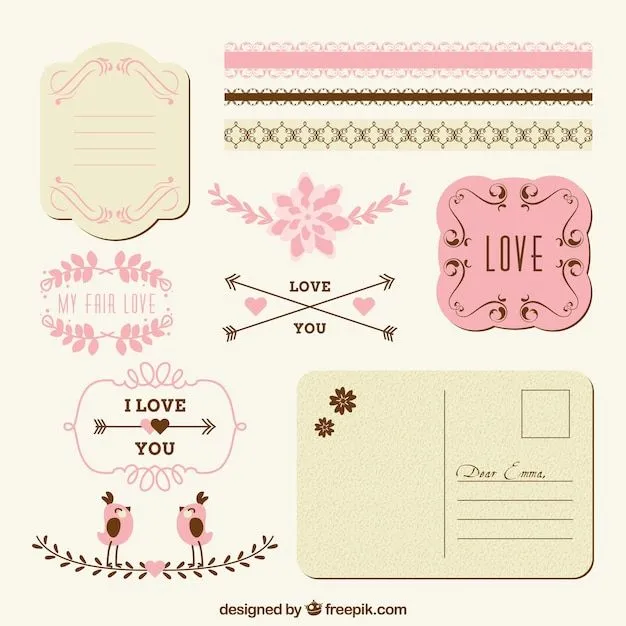 Decoración de amor para correo | Descargar Vectores gratis Decoración de amor para correo | Descargar Vectores gratis