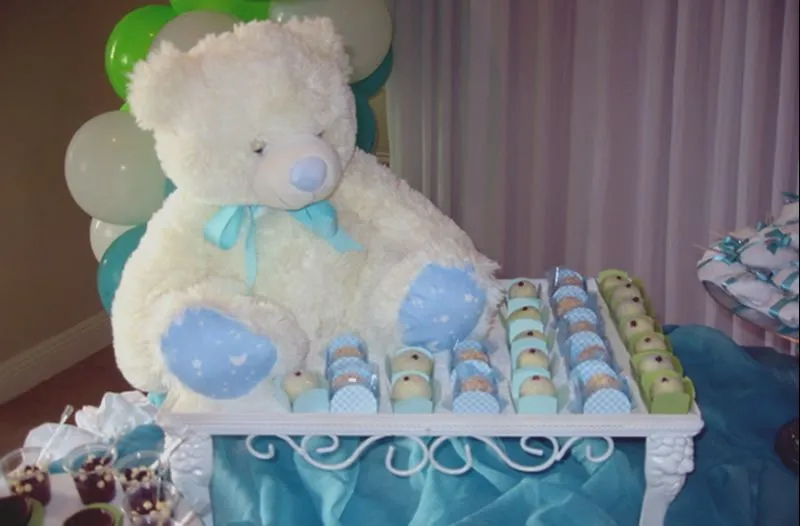 Decoración de Baby Shower de color Azul y Verde : Baby Shower Fiestas