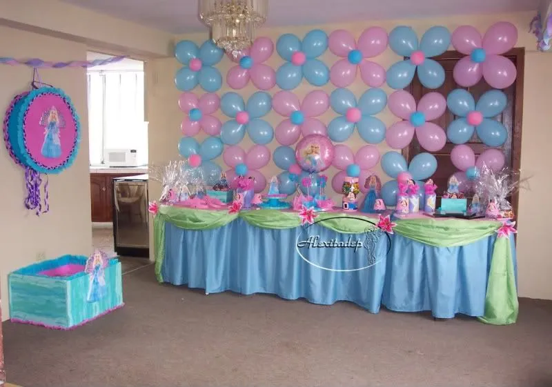 Decoración baby shower niña con globos - Imagui