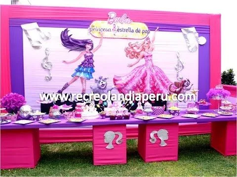 Decoración Barbie la princesa y La Estrella del Pop - Recreolandia ... Decoración Barbie la princesa y La Estrella del Pop - Recreolandia ...