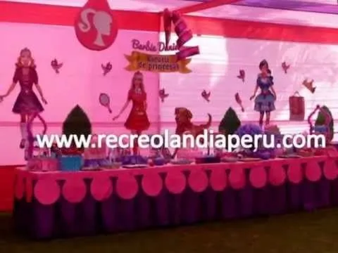 Decoración Barbie,escuela de princesas en Recreolandia - YouTube Decoración Barbie,escuela de princesas en Recreolandia - YouTube
