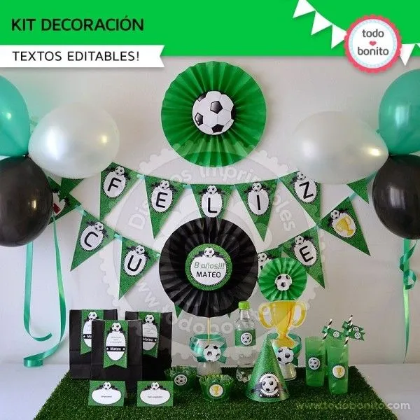 Decoracion de cumpleaños de futbol