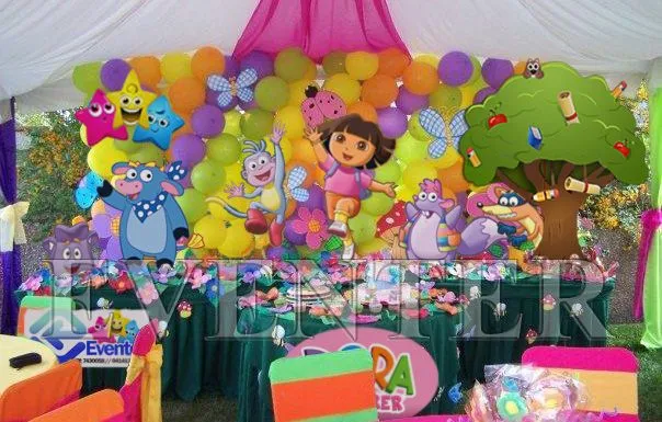 Decoración de fiesta de dora la exploradora y diego - Imagui