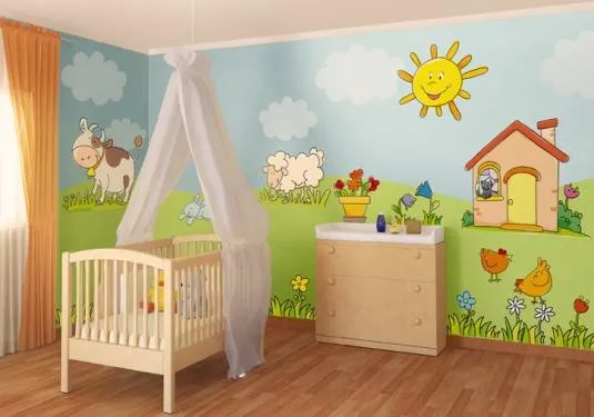 DECORACIÓN DE DORMITORIO INFANTIL CON PEGATINAS DE PARED ...