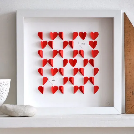 DECORACION FACIL: MANUALIDADES: CUADROS CON CORAZONES DE PAPEL DECORACION FACIL: MANUALIDADES: CUADROS CON CORAZONES DE PAPEL