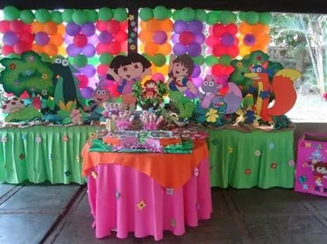 Adornos para fiesta infantil de Dora la exploradora - Imagui