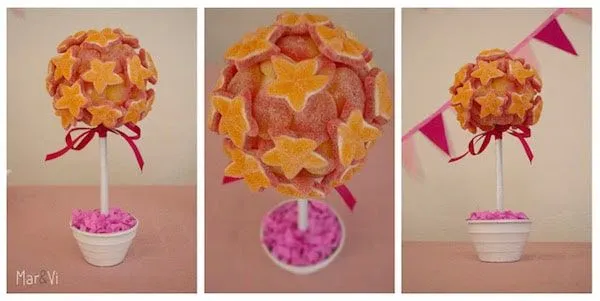 Decoración de una fiesta infantil: árbol de gominolas Decoración de una fiesta infantil: árbol de gominolas