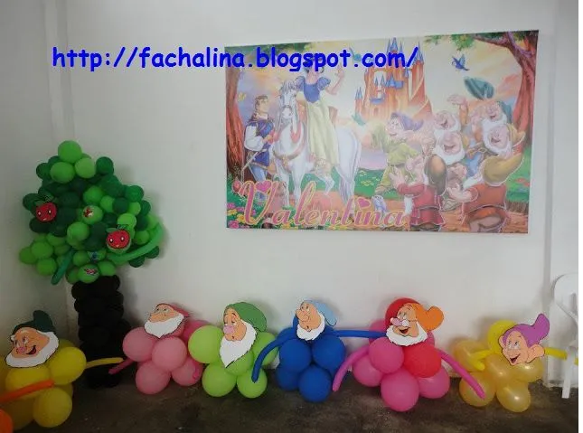 Decoración de la fiesta del personaje Blanca Nieves y los 7 ...