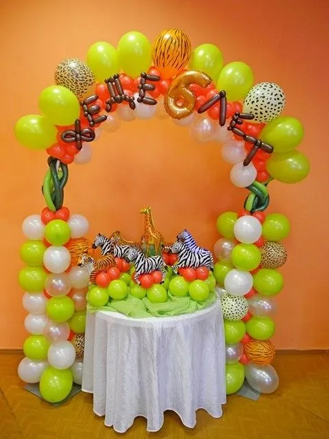 Decoración de Fiestas Infantiles de Animales de la Selva | Arcos ...