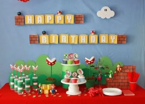Cumpleaños de Super Mario Bros - Pequeocio