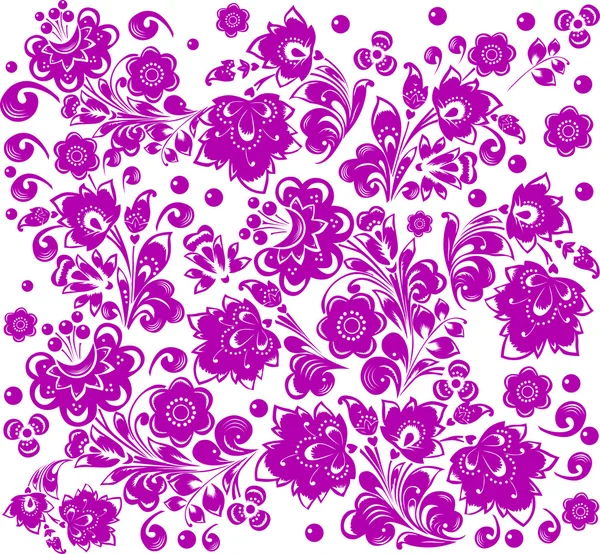 Decoración floral de color lila en blanco — Vector stock © Dr.PAS ...