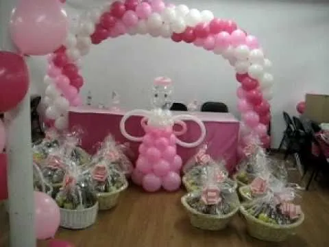 Decoracion de globos bautizo de niña - YouTube Decoracion de globos bautizo de niña - YouTube