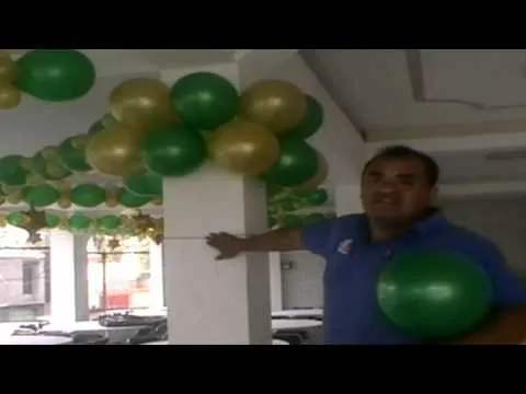 DECORACION CON GLOBOS COMO CUBRIR COLUMNAS CON GLOBO - YouTube