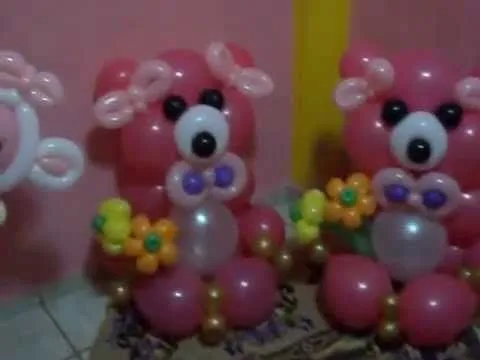 Decoracion Con Globos .. Flores y Ositos - YouTube