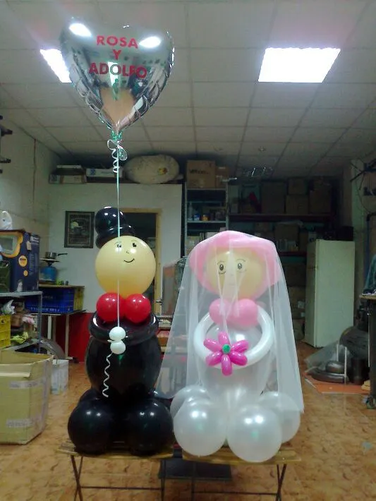 decoración globos helio pareja novios boda - Globos JC Valencia