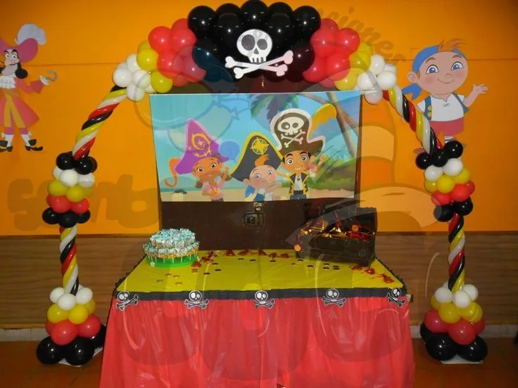 decoracion con globos de jake y los piratas de nunca jamas ... decoracion con globos de jake y los piratas de nunca jamas ...