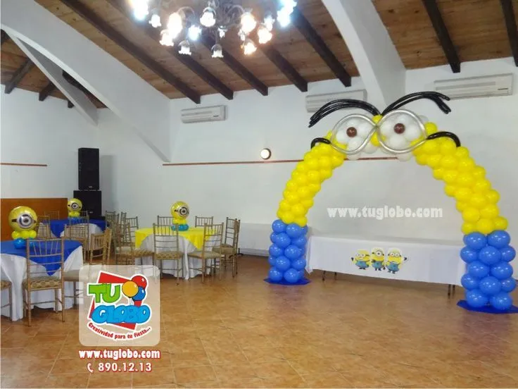 Decoración con globos de Minions | Decoración con globos ...