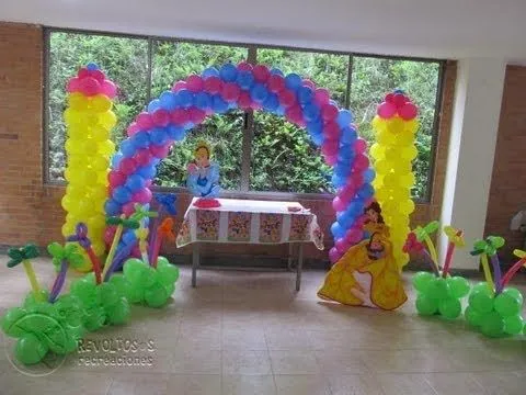 Decoraciónes de globos de las princesa bella - Imagui