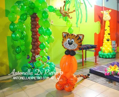 Decoración con globos. Selva, Jungla, jungle party, balloon http ...