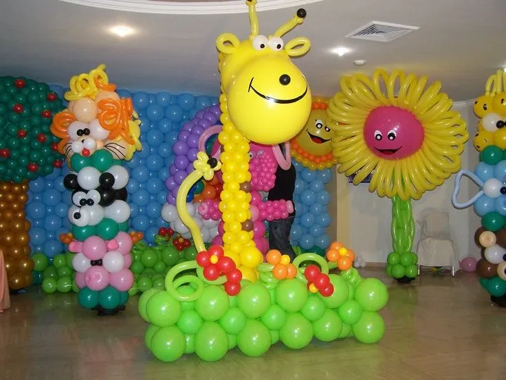 Decoración con globos safari - Imagui