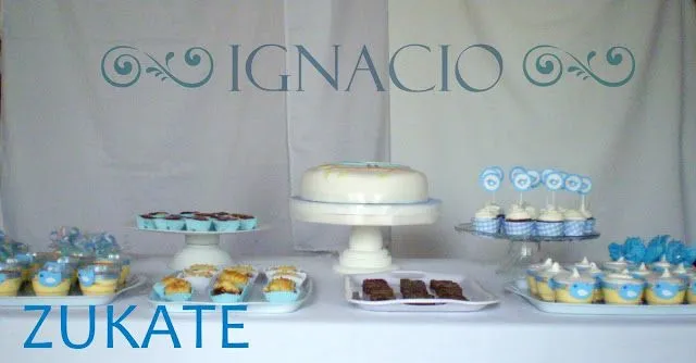 Decoración mesa bautismo varon - Imagui