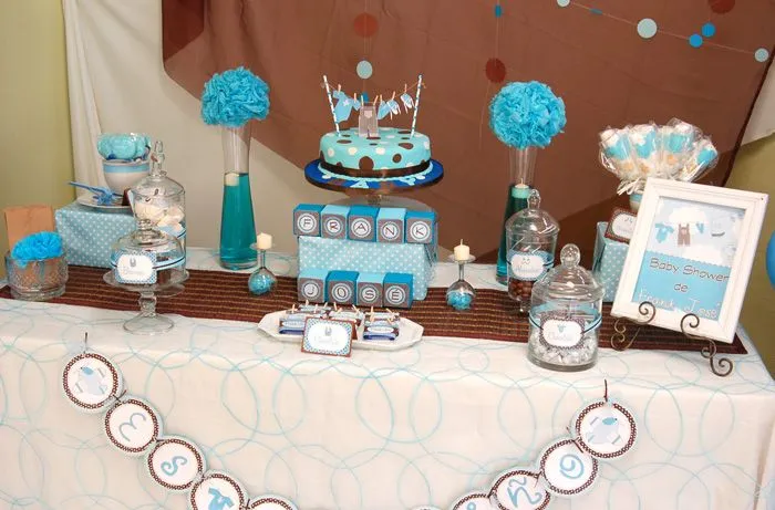 Mesa de dulces de baby shower de niño - Imagui