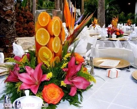 Decoración de mesas con frutas