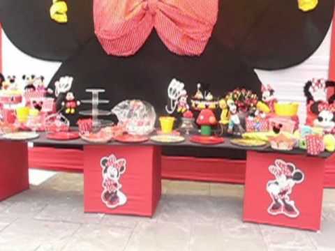 Decoración de Minnie Mouse roja en Decoraciones Recreolandia - YouTube Decoración de Minnie Mouse roja en Decoraciones Recreolandia - YouTube