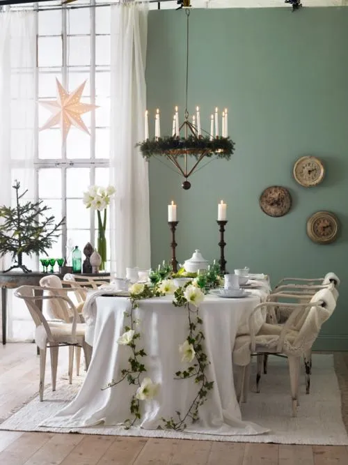 Decoración de Navidad Fresca y Natural para el Comedor