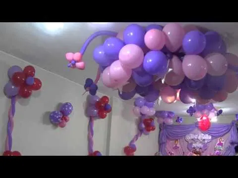 Decoracion de globos sofia - YouTube