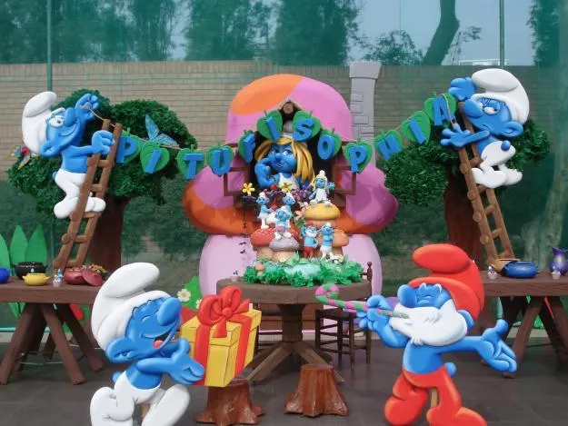 Fiestas infantiles pitufos decoraciónes - Imagui